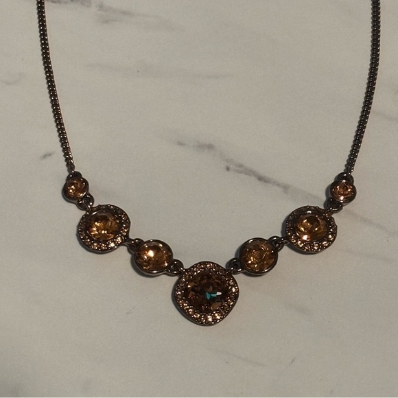 Givenchy chocolate color metal with big beautiful crystal rhinestones - Picture 9 of 10